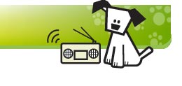 Ilustração de um Cão ouvindo Rádio
